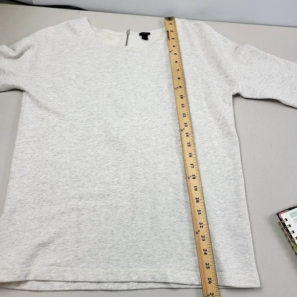 J Crew Sweatshirt Tunic Gray Back Zip Small - Picture 11 of 12
